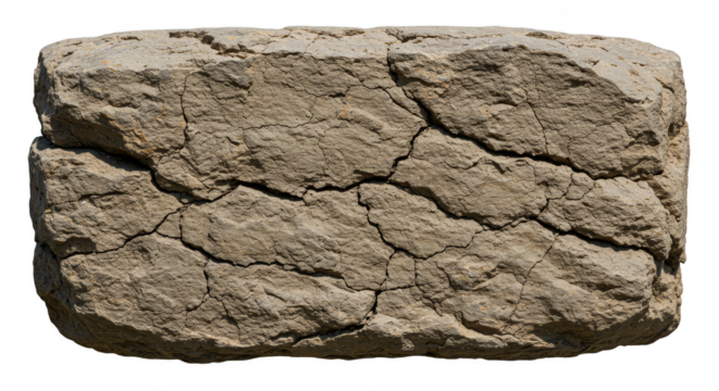 Isolated Gray Concrete Block Construction Stone Texture Material - Powered by Adobe