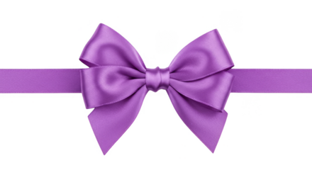 Isolated Purple Sparkle Ribbon Bow for Gift Decoration on Transparent