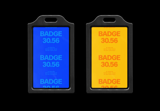 Plastic Badge Scanned Version Mockup