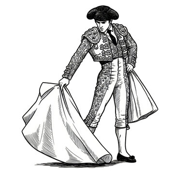 recommend clip art: Isolated Illustration Of A Matador Performing Bullfighting Tradition in Spain