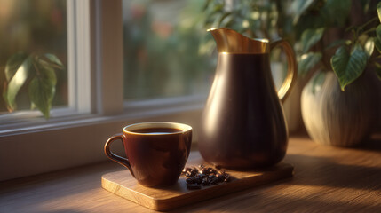 morning routine setup scene Generative AI	