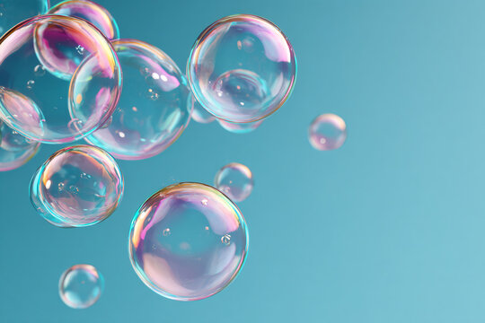 a bunch of bubbles floating in the air - Powered by Adobe