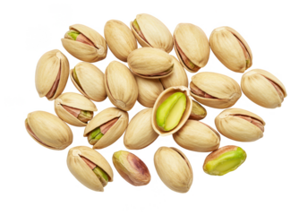Isolated Pile of Pistachios Nuts with Fresh Flavor on Transparent Background