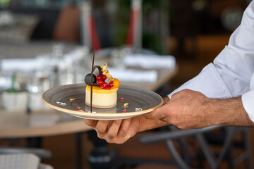 A Delicious Chocolate Dessert On The Table