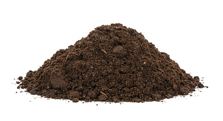 Isolated Pile of Brown Soil Dirt Ground Texture Background