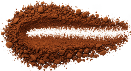 Isolated Pile of Brown Coffee Powder Ingredient Transparent Aroma