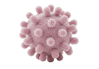 Isolated Pink Coronavirus Viral Cell Medical Science on Transparent