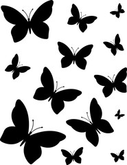 Obraz premium Butterfly Silhouette Icon — Minimal Insect Illustration for Summer and Nature Themes