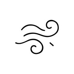 Obraz premium This vector illustration features a minimalist wind icon, ideal for weather apps, environmental graphics, and print design. Perfect for representing breeze, air, or motion themes.