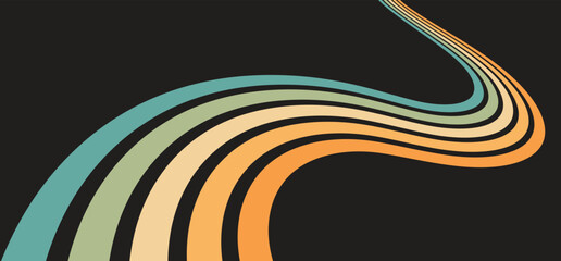 rerto background featuring vibranti lines in warm and cool tones	