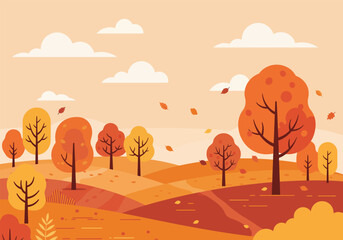 Landscape autumn season, vector illustration design