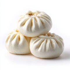 Delicious Steamed Buns Fluffy White Baozi Asian Cuisine Close Up Shot