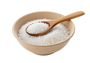 Isolated Sugar in Rustic Bowl with Wooden Spoon Transparent PNG