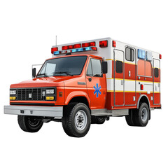 Emergency vehicle truck paramedic support transportation services medical on transparent background