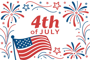 Obraz premium Festive fourth of july celebration with american flag and fireworks