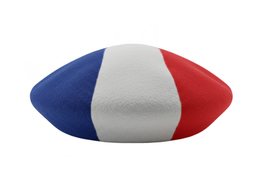 Isolated Rugby Ball with French Flag Colors in Transparent Background - Powered by Adobe