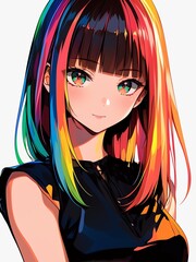 Naklejka premium アニメ調の美少女の切り抜き用素材