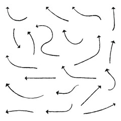 Arrow set. Collection of hand drawn grunge arrows.