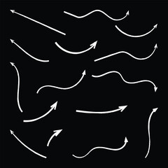 Arrow set. Collection of hand drawn grunge arrows.