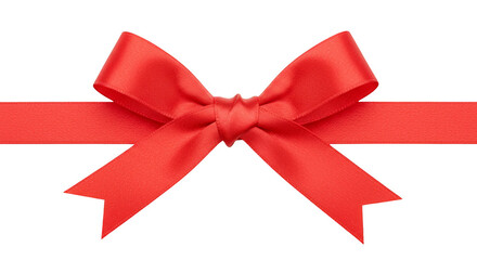 Isolated Red Ribbon Bow Decoration Gift Holiday on Transparent PNG