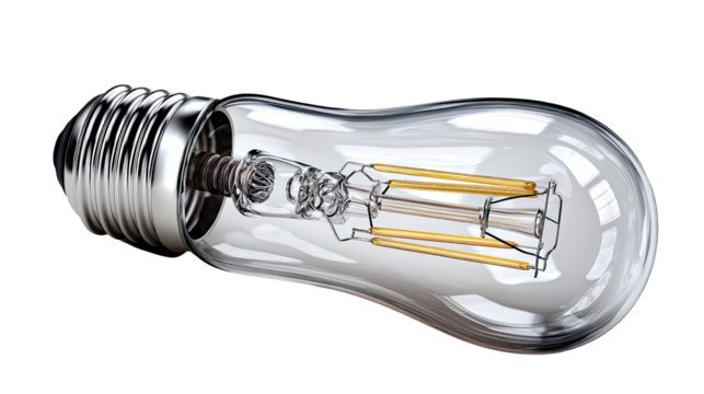 Innovation's Glow: An illuminating close-up captures the essence of a cutting-edge light bulb, radiating brilliance, progress, and the dawn of illumination.