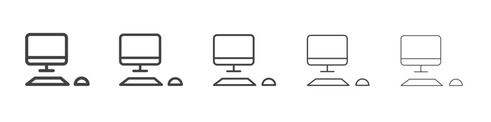 Desktop computer icon simple illustration logo art