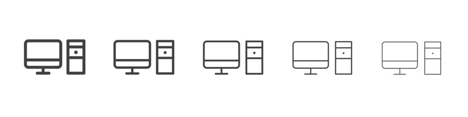 Desktop computer icon simple illustration logo art