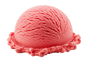 Isolated Transparent Background Of Sweet Red Ice Cream Scoop Food