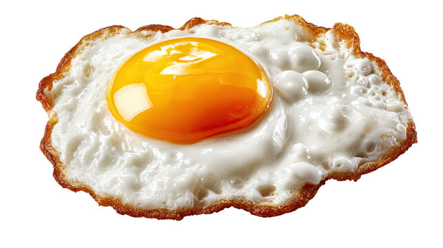 Sunny Side Up Delight: A perfectly fried egg, a culinary classic, its sunny yellow yolk glistening invitingly, the crispy edges adding texture and appeal.