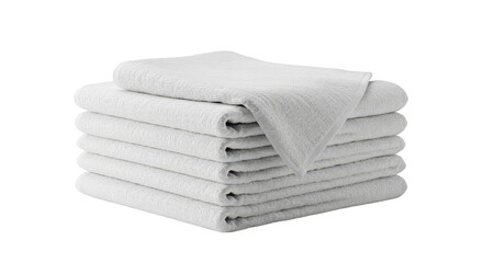 Isolated Stacked White Cotton Towel For Bathroom and Hygiene Use