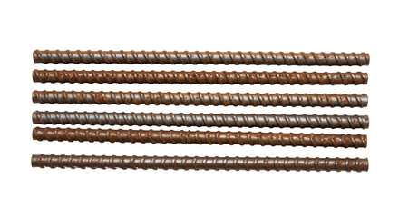 Isolated Stacked Steel Reinforcement Rebar Rods for Building Construction
