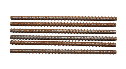 Isolated Stacked Steel Reinforcement Rebar Rods for Building Construction