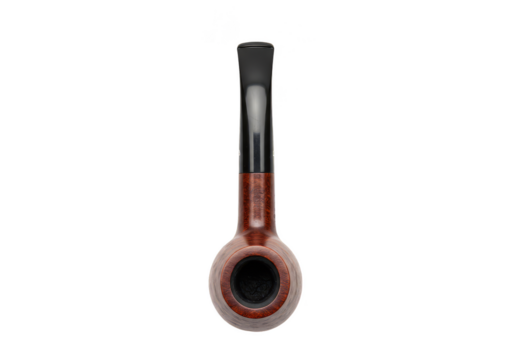 Isolated Transparent Background of Brown Wooden Smoking Tobacco Pipe