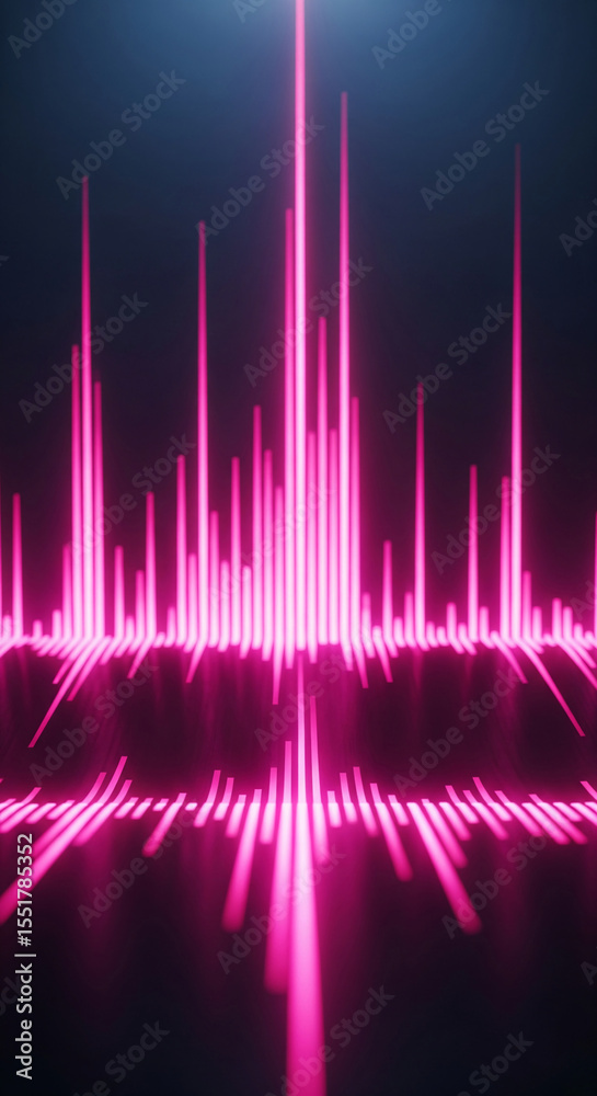 Poster abstract image of pink neon lines forming a wave pattern, creating a dynamic and energetic visual, s