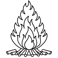 Clean Line Art Holi Bonfire Illustration