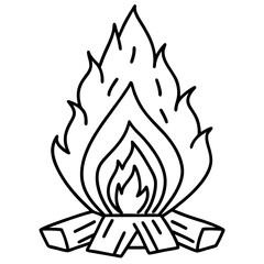Clean Line Art Holi Bonfire Illustration