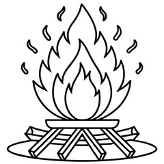Clean Line Art Holi Bonfire Illustration