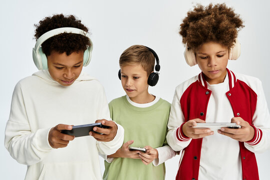 Adorable little boys share laughter and excitement through vibrant attire and shared games together - Powered by Adobe