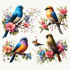 Fototapeta premium Bird of love with white baground