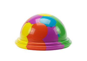 Isolated Transparent Background of Colorful Clown Plastic Party Helmet