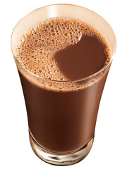 copo com leite achocolatado isolado em fundo transparente