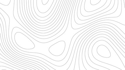Abstract black background with smooth, flowing white contour lines forming topographic patterns. Depth and organic movement, mimicking elevation maps or neural paths.