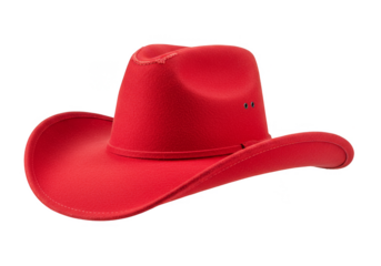 Isolated Transparent Sparkly Red Cowboy Hat for Party or Costume