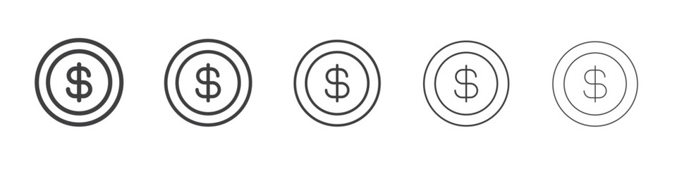 Dollar Coins icon simple illustration logo art