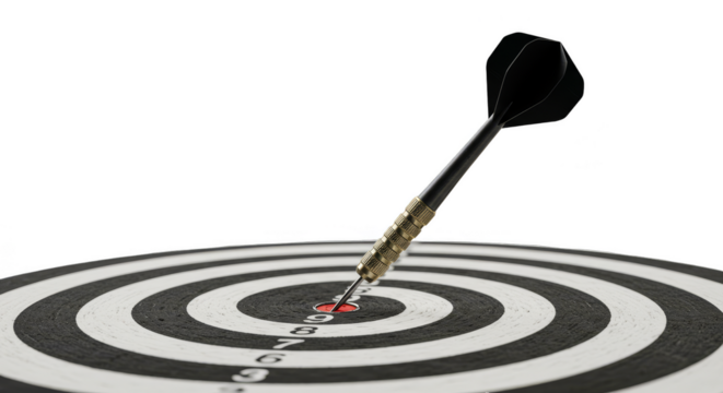 Isolated Transparent Background Of Dart Hit Target Accurately Point