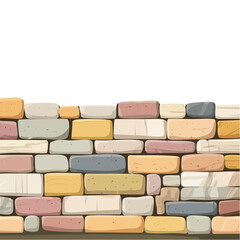 Cartoon Stone Wall Seamless Pattern for Game Backgrounds