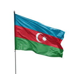 Isolated Transparent Background of Azerbaijan National Flag Illustration