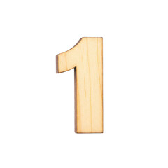 Isolated Wooden Number One Cutout On Transparent Background Graphic
