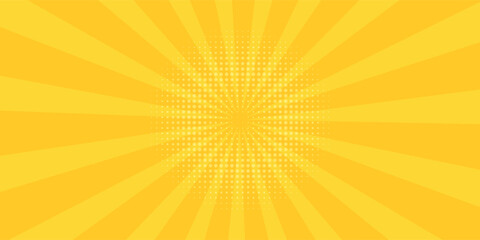 Vintage pop art yellow background. Banner vector illustration