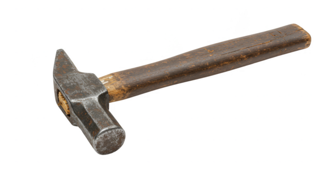 Isolated Transparent Background Rusty Hammer Tool For Construction Work